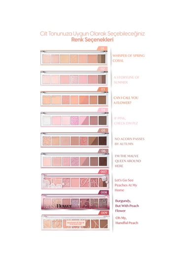 Pigmentli, 5 Farklı Dokulu Far Paleti Perıpera All Take Mood Palette 003 Can I Call You A Flower 003