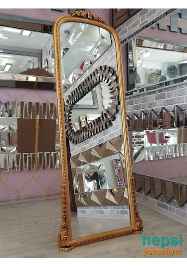 Matmazel Model Varaklı Ayaklı Boy Aynası Altın