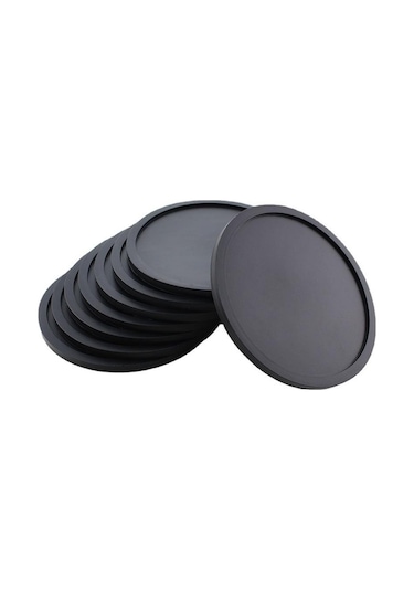 Kırmızı Silikon Bardak Yuvarlak 10cm Kalın Yalıtımlı Coaster İçecek Kupası Kahve Altlığı Kırmızı