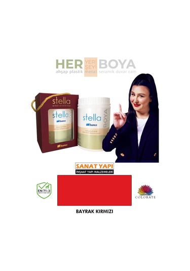 Stella Su Bazlı Akrilik Boya Bayrak Kırmızı Diğer