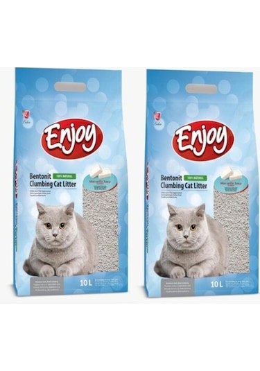 Enjoy Marsilya Sabun Kokulu İnce Topaklaşan Bentonit Kedi Kumu 2 x 10 L