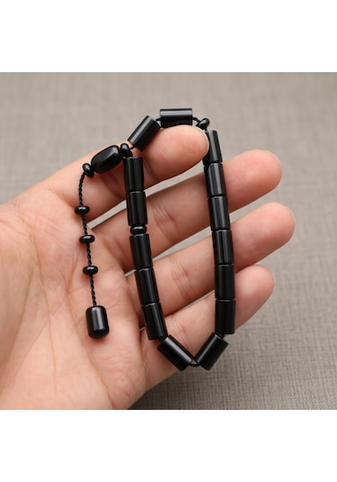 Blackcraft Oltu Taşı Mini Kesme Tespih Siyah