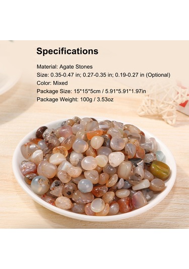 Xiyyadms 100g Pür Agate Taşları - 7-9mm Parlatılmış Kırık Taşlar, Akvaryum Ve Dinî Ambalaj, Çeşitli Renkler