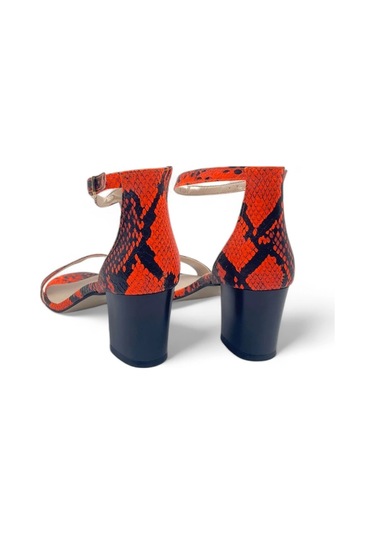 Lilac Turuncu Kadın Tek Bantlı Şık Ve Zarif Topuklu Ayakkabı Turuncu