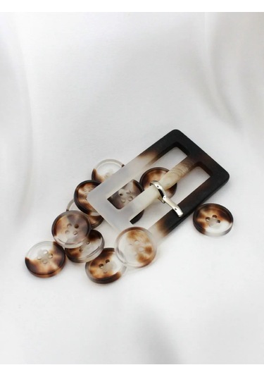 The New Button Dekoratif Düğmeler Kahverengi 20 Mm 12 Adet. 276235832