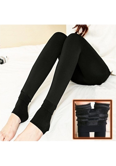 Momslab Kadın Siyah Içi Peluş Taytkarışıkl/Xl Siyah