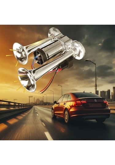 Pazly İlk Nesil Gümüş Düdük Air Horn Kamyon Gemi Araba Tren Kornası Yüksek Sesli Süper Uygun