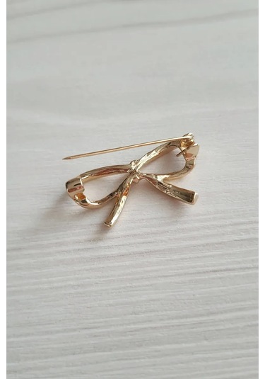 Proshik Broş Fiyonk Altın Renkli Takı 269844503 Altın Rengi
