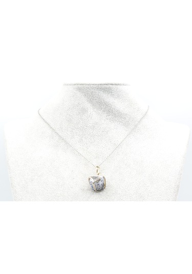 Murty99 Hakiki Doğal Sodalit Taşı Kolye Ucu Mavi