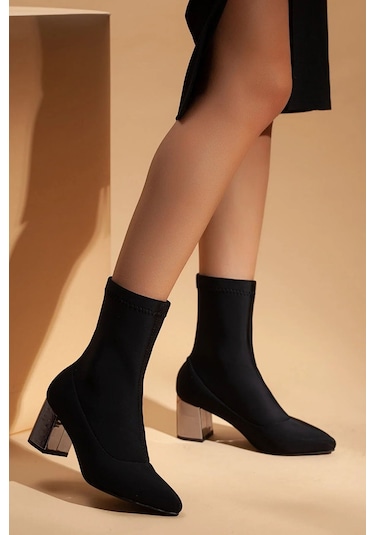 D651 Kadın Streç Su Geçirmez Garantili Bot Siyah.süet