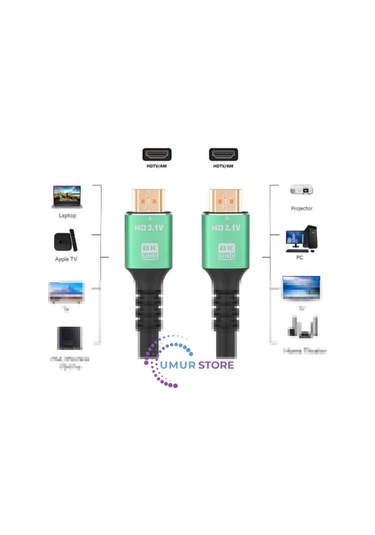 5mt 8k 60hz Hdmı 2.1 - Ethernet 48 Gbps Metal Başlık Hdmı Kablo