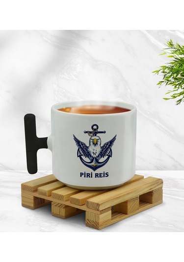 Bk Gift Kişiye Özel Tekne Marin Ve Denizcilik Tasarımlı Siyah T Kulplu Middle Kupa-1, Arkadaşa Hediye Kobitmeyencom33412 Bk Gift