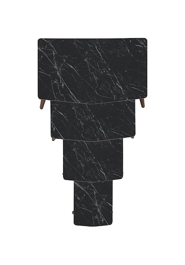 Vovvahome Vega 4lü Mdf Ahşap Zigon Sehpa Ve Orta Sehpa - Siyah