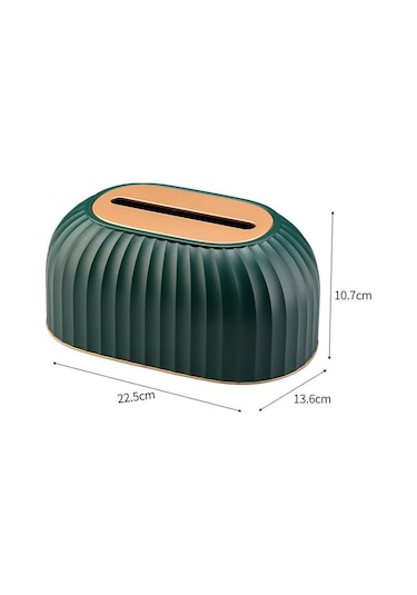 Koyu Yeşil-lüks İskandinav Çizgili Doku Kutusu Tutucu Yüksek Dereceli Tuvalet Kağıdı Kutusu Masa Peçete Tutucu Araba Kağıt Mendil Ev Dekorasyon