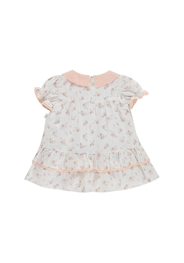 Civil Baby Çiçek Empirme Bebe Yaka 6-18 Ay Elbise - Beyaz