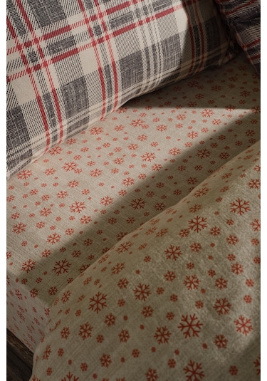 Flanel Nevresim Takımı Wendy Tek Kişilik Krem Krem