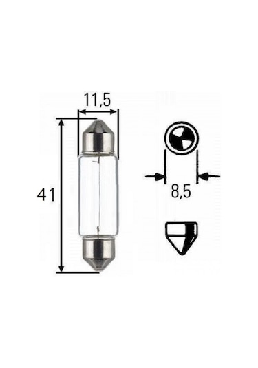 41mm C10w Sofit Halojen Oto Ampul 12v 2adet