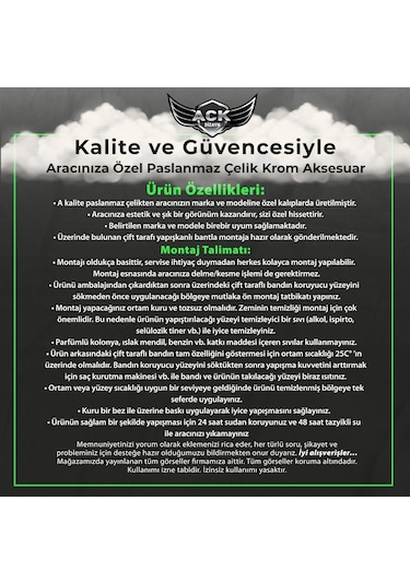 Vw Jetta Krom Cam Çıtası 2011 Sonrası Paslanmaz Çelik