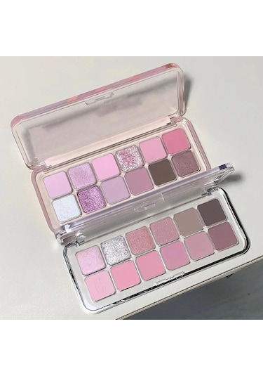 12 Renk Göz Farı Paleti Düşük Doymuş Toprak Pembe Mor Göz Farı Glitter 10 01