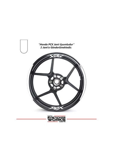 Honda Pcx Motosiklet Jant Şeridi Sticker Set Ay Modeli Beyaz