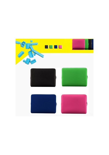 Xindoker 15"-15.6" Laptop Ve Ultrabook İçin Siyah, Darbe Emici Köpük Döşemeli, Zıplayıcı Fermuarlı Zarflı Kılıf Siyah