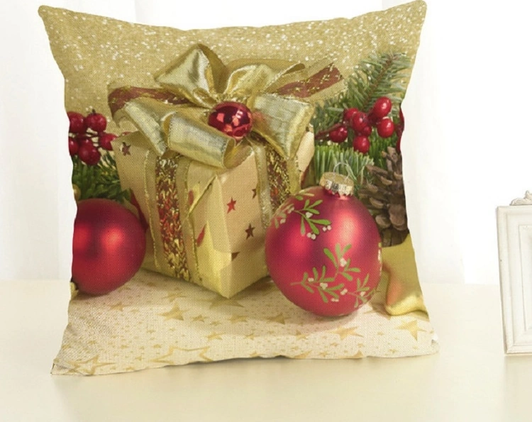 Christmas Decoration Cotton And Linen Pillow Office Home Cushion Without Pillow, Size:45x45cm White Snow Beyaz Gümüş Mavi Altın