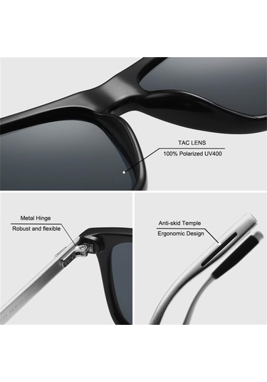 Erkekler İçin Alüminyum Magnezyum Polarize Güneş Gözlüğü Uv400Kare Güneş Gözlüğü Kadın Gümüş Aynalı Gümüş