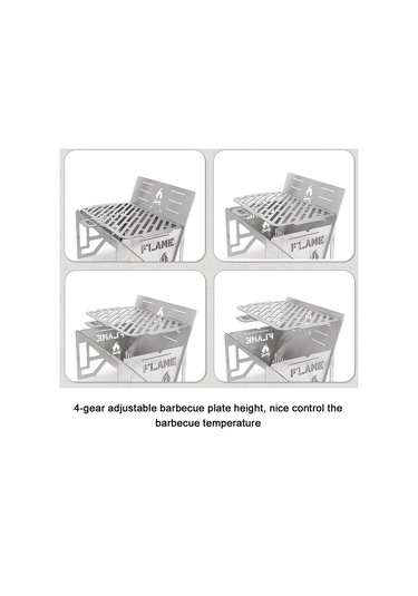 Katlanır Odun Sobası Üfleme Borusu Kiti Mini Barbekü Gümüş