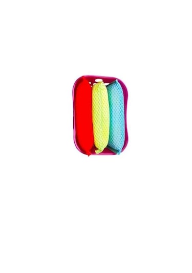 3'lü Sepetli Bulaşık Süngeri Renkli