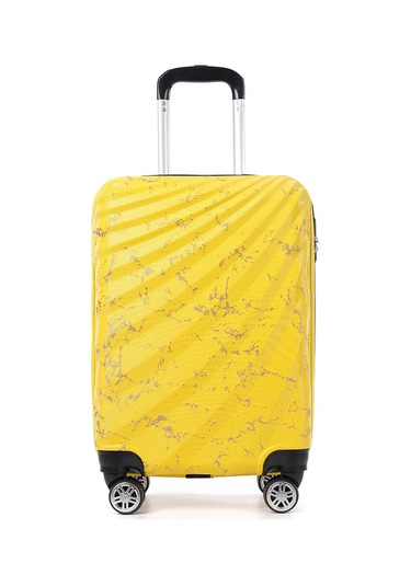 Wexta Wx-300 Baskılı Sarı Kabin Boy Valiz Sari