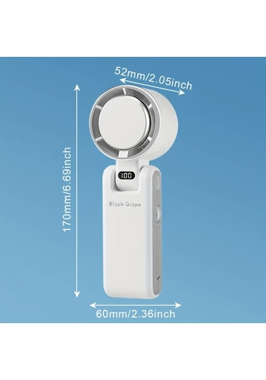 Xuweiwei 2025 Yeni Kahverengi Şarj Edilebilir El Tipi Dijital Ekranlı Turbin Fan Güçlü Taşınabilir Type C 12 Saat Pil Ömrü