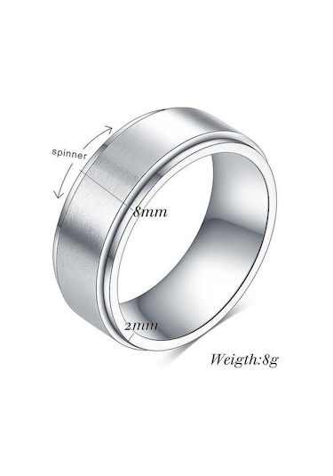 Beyaz Yeni Ürün Dönebilen Titanyum Çelik Yüzük Avrupa Ve Amerikan Erkek Paslanmaz Çelik Döner Halka Siyah
