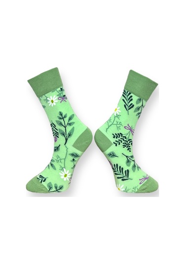 3'lü Unısex Doğa Temalı Kuş Ve Yaprak Tasarımlı Esnek Nem Alabilen Pamuklu Spor Soket Çoraplar Çok Renkli