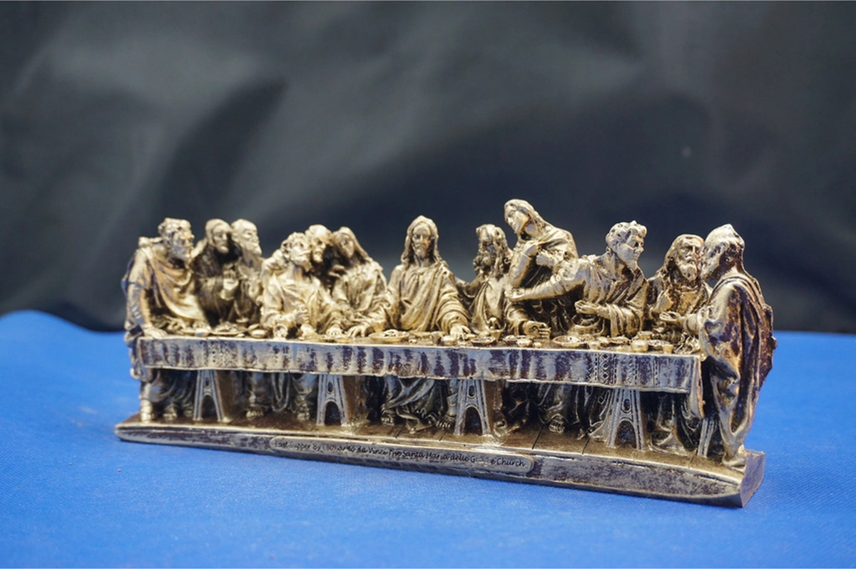 Son Akşam Yemeği Biblo Heykel - Ev Ofis Dekoratif Hediyelik Aksesuar 22x9 Cm