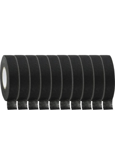 Honeybeeshop 10 Rulo 19mm X 10m Siyah Kimyasal Fiber Kordon Bantı Yüksek Sıcaklık Dayanıklı Otomotiv Elektrik Sarma Koruma İzolasyon