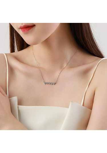 Tancise 925 Ayar Gümüş Aşk Kolye Kolye Basit Ins Rüzgar Klavikula Kolye Hediye. Gümüş