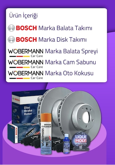 Wöbermann+bosch Renault Megane 4 Iv Ön Arka Rulmanlı Fren Diski Ve Ön Arka Balata Seti