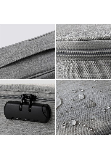 Konesam Su Geçirmez Oxford Doküman Çantası, Şifreli Kilitli, 3 Katlı Büyük Kapasite, Pasaport Ve Belgeler İçin Organizatör, Mavi Çok Renkli