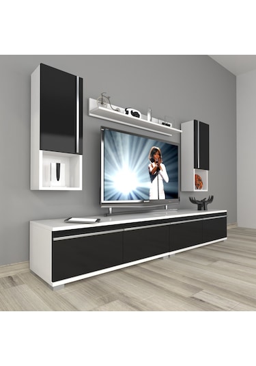 Decoraktiv Eko 5200ta Mdf Tv Ünitesi Tv Sehpası Beyaz - Siyah