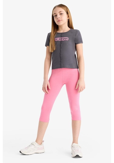 Defacto Kız Çocuk Midi Tayt B5656a825smpn666 Pembe