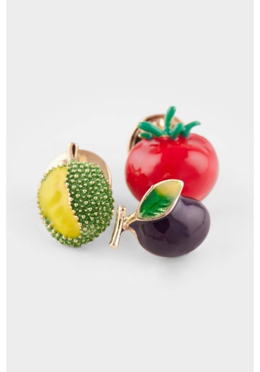 Defacto Kadın 3lü Meyve Figürlü Broş F9197axnskr1 Çok Renkli