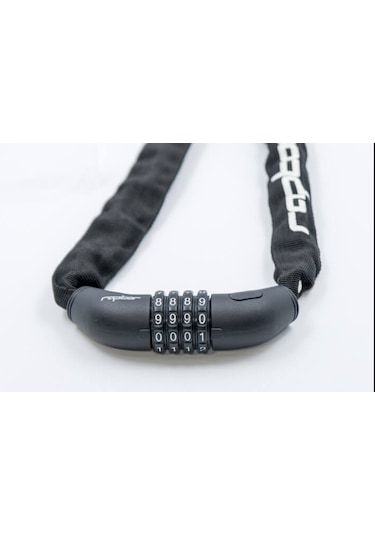 Raptor - 4 Lü Şifreli Zincir Kilit 4x120cm - Siyah