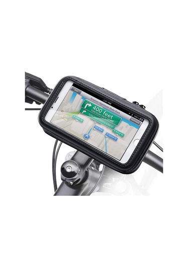 Samdoo Bisiklet İçin Su Geçirmez Telefon Kılıfı Ve 360 Dönen Tutucu - 6.3 İnç Telefonlar İçin Siyah Paket Kılıf + Tutucu + Renkli Kutu Siyah