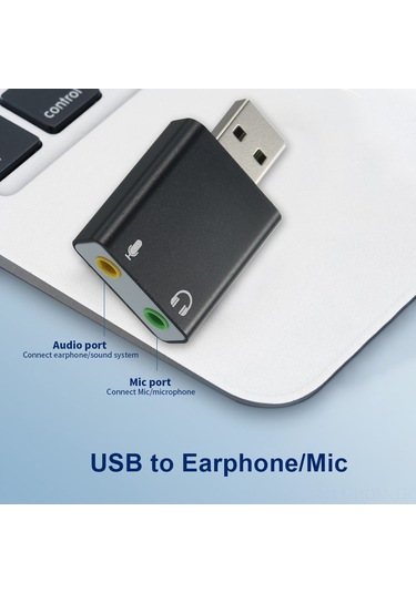 Suofeng Altın Usb 2.0 Dış Ses Kartı - 3.5mm Kulaklık Ve Mikrofon Dönüştürücü, Usb Portlu Cihazlar İçin, Sürücü Gerektirmez, Bilgisayar Ve Laptop Uyumlu