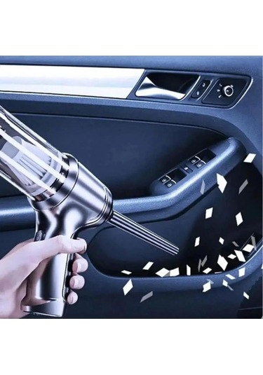 Oto Araç İçi Süpürge 60w Şarjlı Kablosuz Lüx Üfleme, Çekme Ve Hızlı Şarj Özellikli