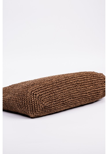 Fabric Craft Bag El Çantası Kağıt İp Örgü Acı Kahverengi