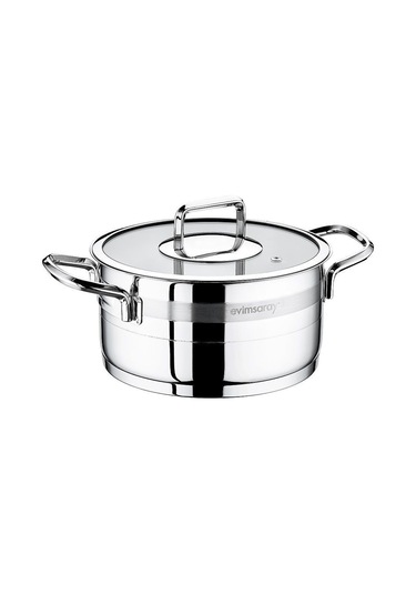 Evimsaray Safir 22x12cm Derin Tencere Gümüş