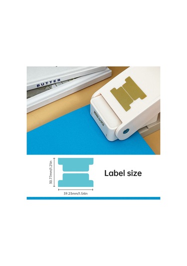 Aubyhe Mavi Tek Delikli Etiket Delici, 0.7mm Kesim Kalınlığı, Abs+ Çinko Alaşımlı, El Kolu Ve Saklama Kilitli, Defter-not-kitap İçin Dıy İndeks Etiket Oluşturucu Mavi