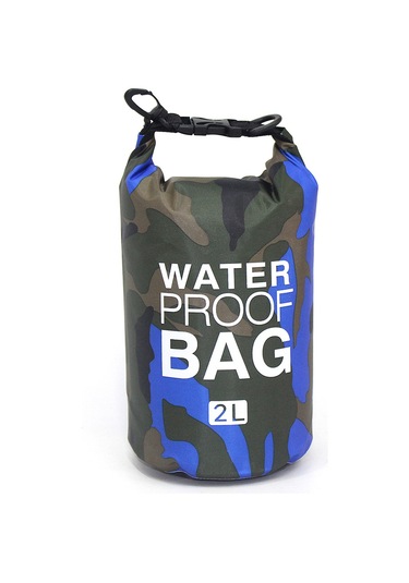 Neevoyu 2l Poliester Su Geçirmez Çanta - Ipx6 Koruma, Yüksek Kalite Kanca, Ayarlanabilir Askı, Kayak Ve Su Sporları İçin Mavi Kamuflaj