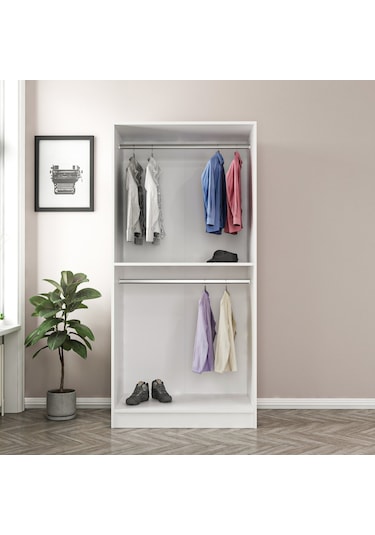 Minar Kale 2 Kapaklı Zincir Dolap - Gardrop - Beyaz 210cm